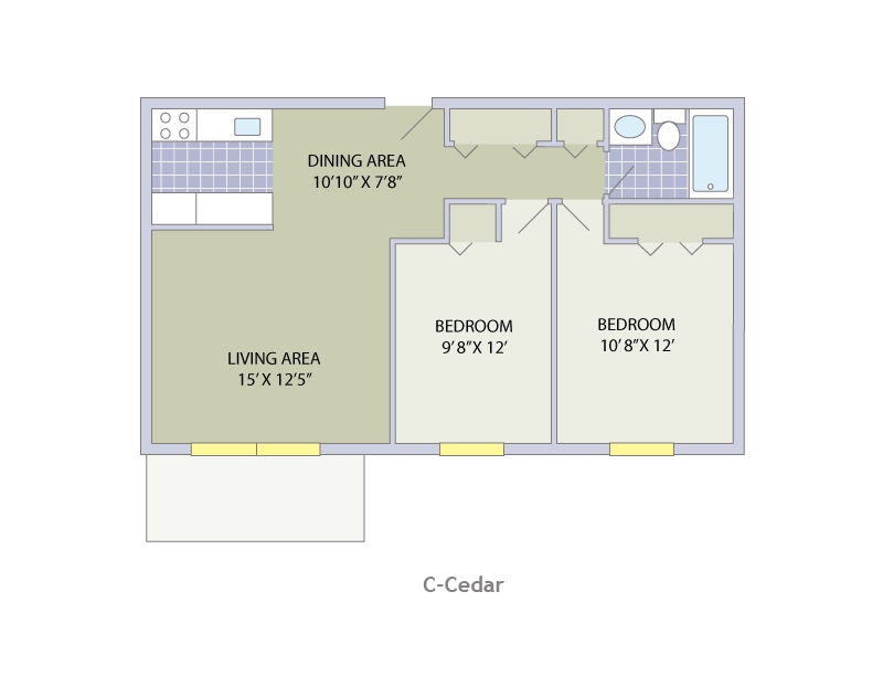 2 Bedroom (a) / 1 Bathroom