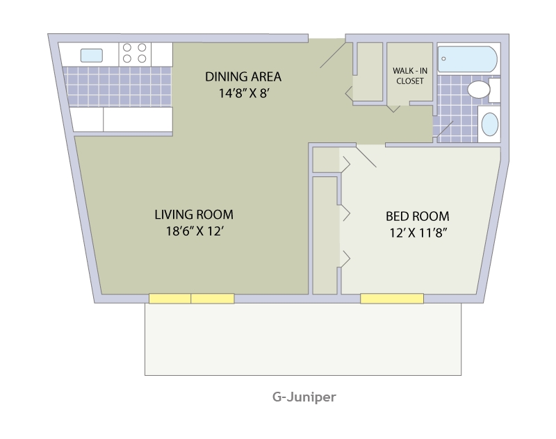 1 Bedroom (B) | 1 Bathroom